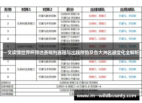 一文读懂世界杯预选赛规则赛程与出线形势及各大洲名额变化全解析
