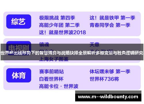 世界杯出线形势下的智慧博弈与战略抉择全景解析多维变量与胜负逻辑研究